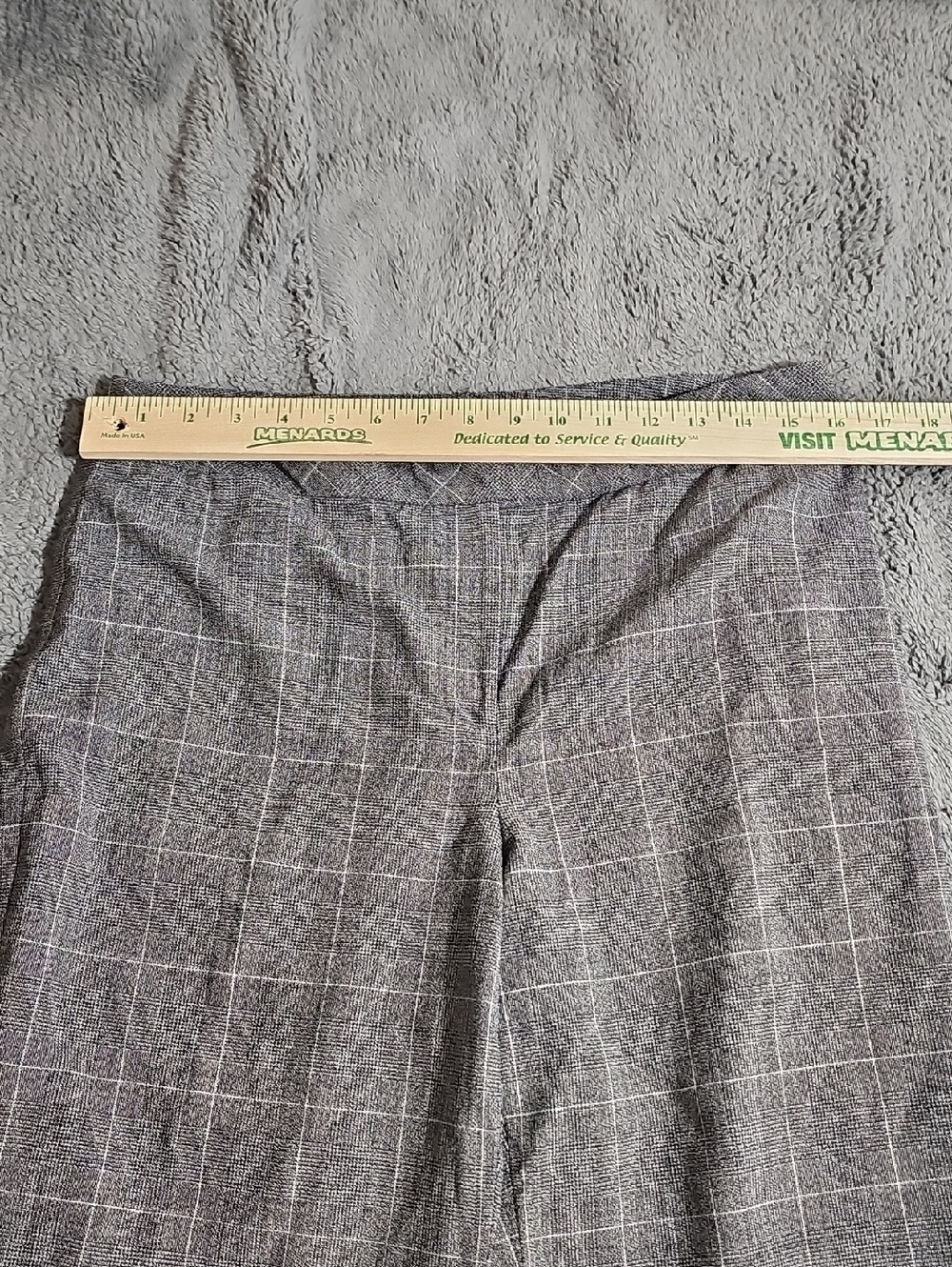 Ann Taylor 98% Wool Gray Plaid Glen Check Wide Leg Tailored Trousers Pants 10 - Picture 5 of 11